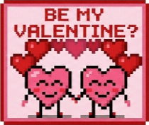 Be My Valentine? - Two cute hearts holding hands